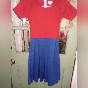 LulaRoe Amelia Red and Blue Size XXS